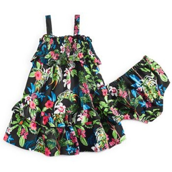 First Impressions Other - First Impressions Baby Girls Tiered Ruffle Tropical-Print Dress, 0-3 Months